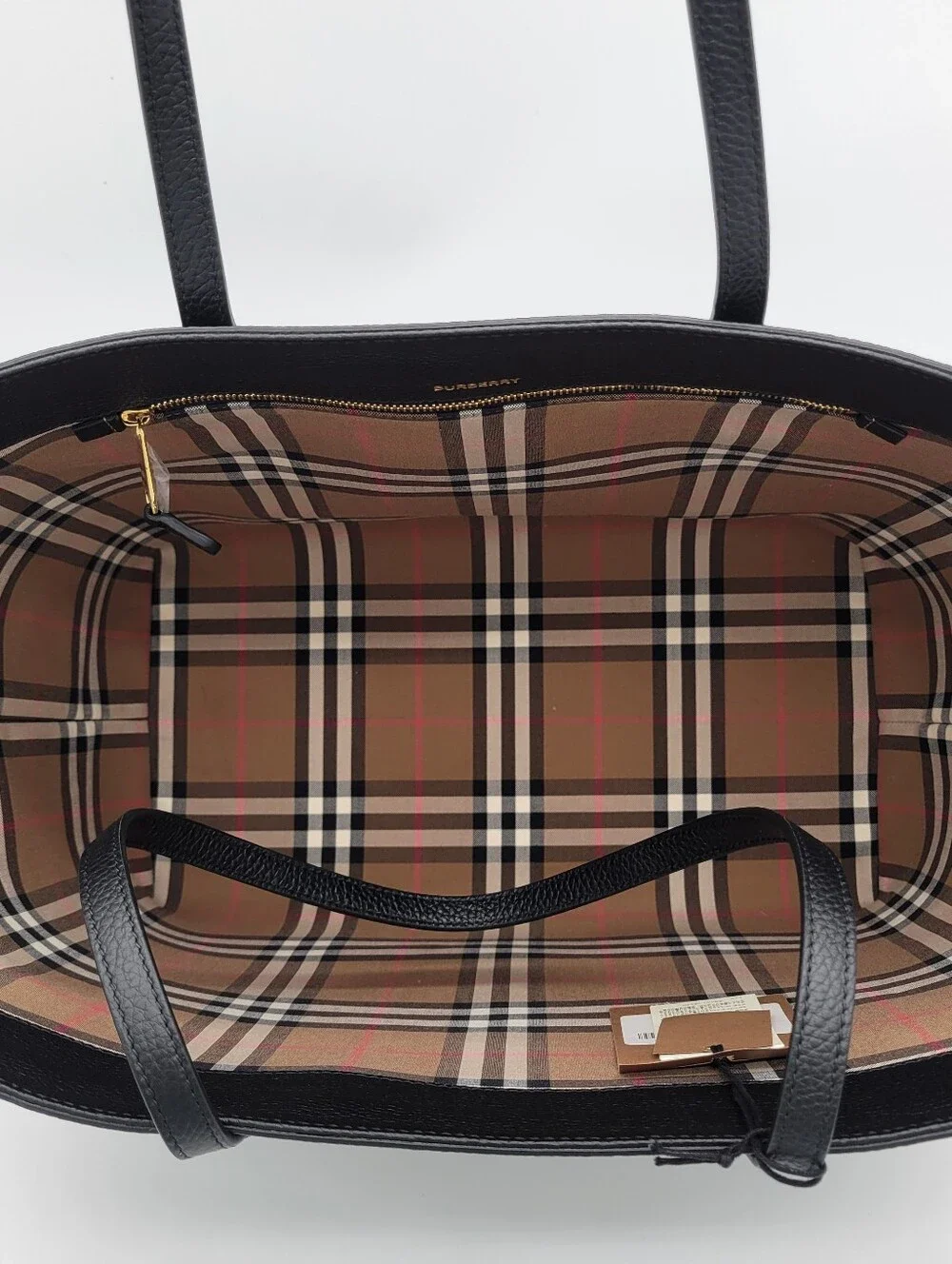 Burberry Medium Grainy Black Leather Tote Bag-NWT - Picture 11 of 11